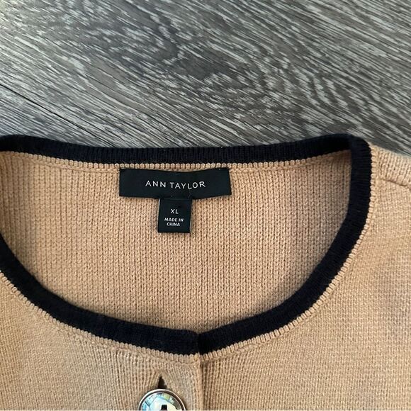 Ann Taylor Colorblock Crew Neck Sweater Jacket - Picture 4 of 7